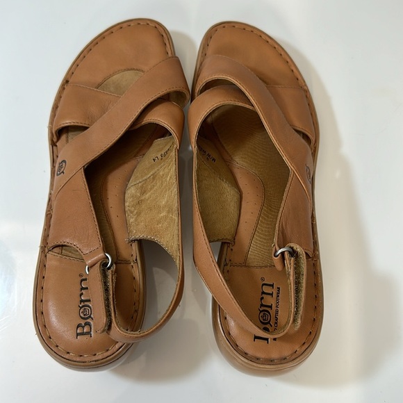 Born Brown Leather Slingback Sandals Size 9 - Picture 8 of 16